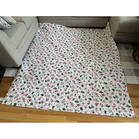 Cath Kidston London Ditsy Deer Pink Christmas Holiday FULL Quilt 87.5" x 77.5" - Picture 3 of 9
